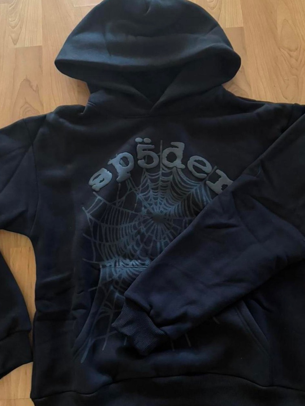 Sp5der Men's Black Crewneck Sweatshirt.